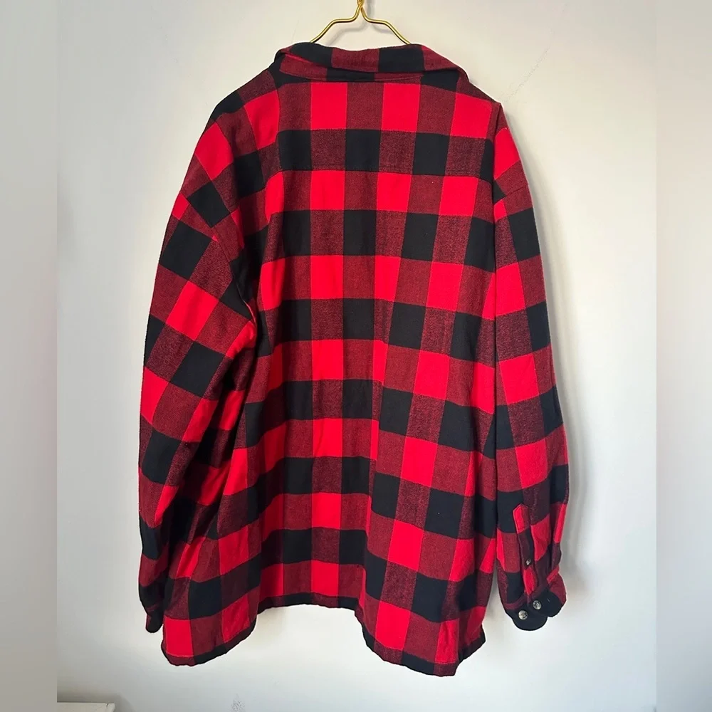 Vintage Gander Mountain Men’s 3XL Red Black Plaid Lined Flannel Jacket Outdoor